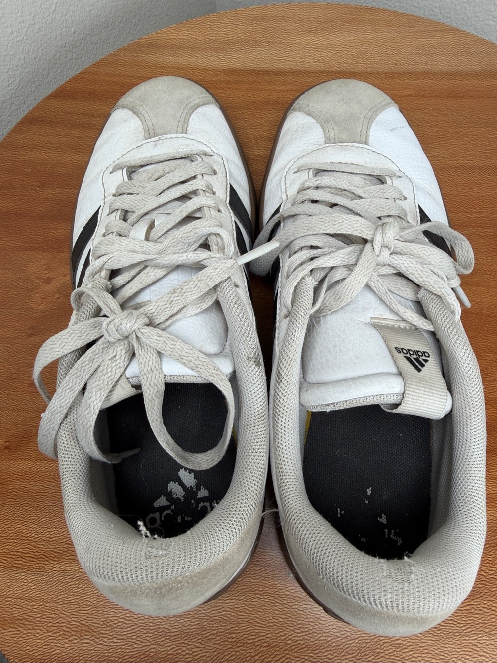 adidas Women’s VL Court 3.0 Sneaker White Black Gray Beat Up Size 7.5 - Picture 12 of 16